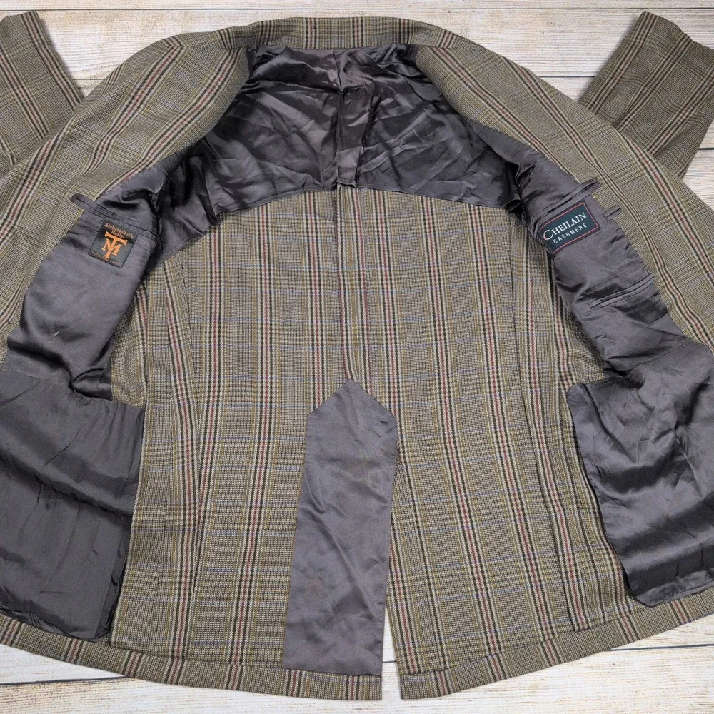 Mens Plaid‎ Blazer Cheilain Cashmere Ambassador's Realm Traditional Manor 44